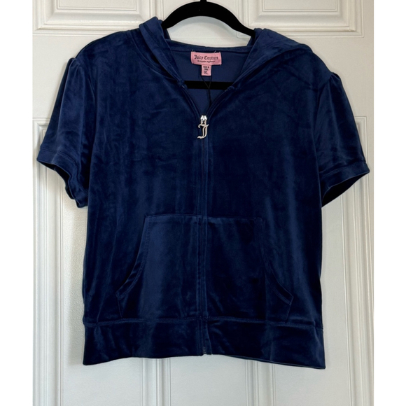 Women's Juicy Couture Velour Set XL Blue Hoodie & Shorts - Picture 4 of 16